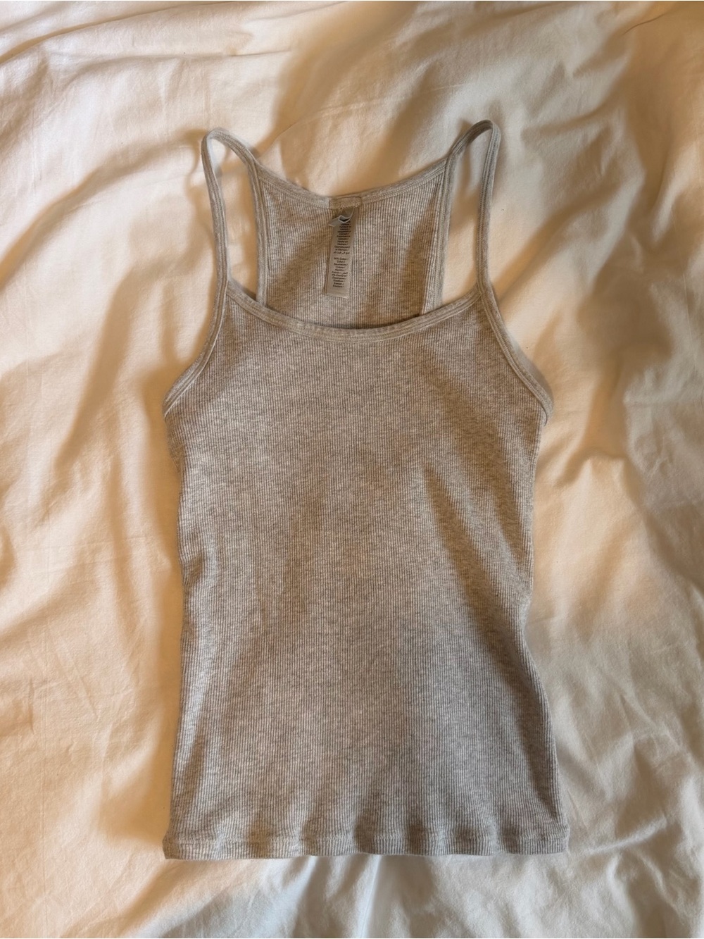 SKIMS Gray Ribbed Racerback Tank